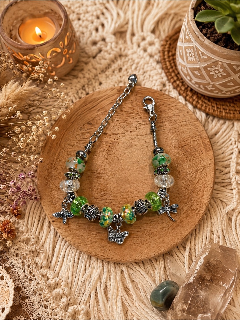 Enchanted Garden Charm Bracelet | Handmade Silver Charm Bracelet